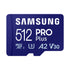 GUNMANSA Samsung MB-MD512SA PRO Plus microSDXC 512GB Memory Card; Read : up to 180MB/s Write : up to 130MB/s  with UHS-1 interface; Speed