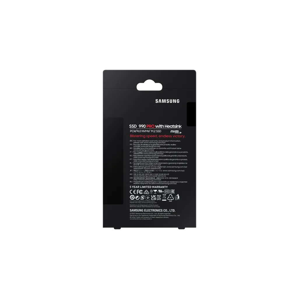 GUNMANSA SAMSUNG MZ-V9P1T0CW 990 PRO 1 TB NVMe SSD W/Heatsink - Read Speed up to 7450 MB/s; Write Speed to up 6900 MB/s; Random Read up t