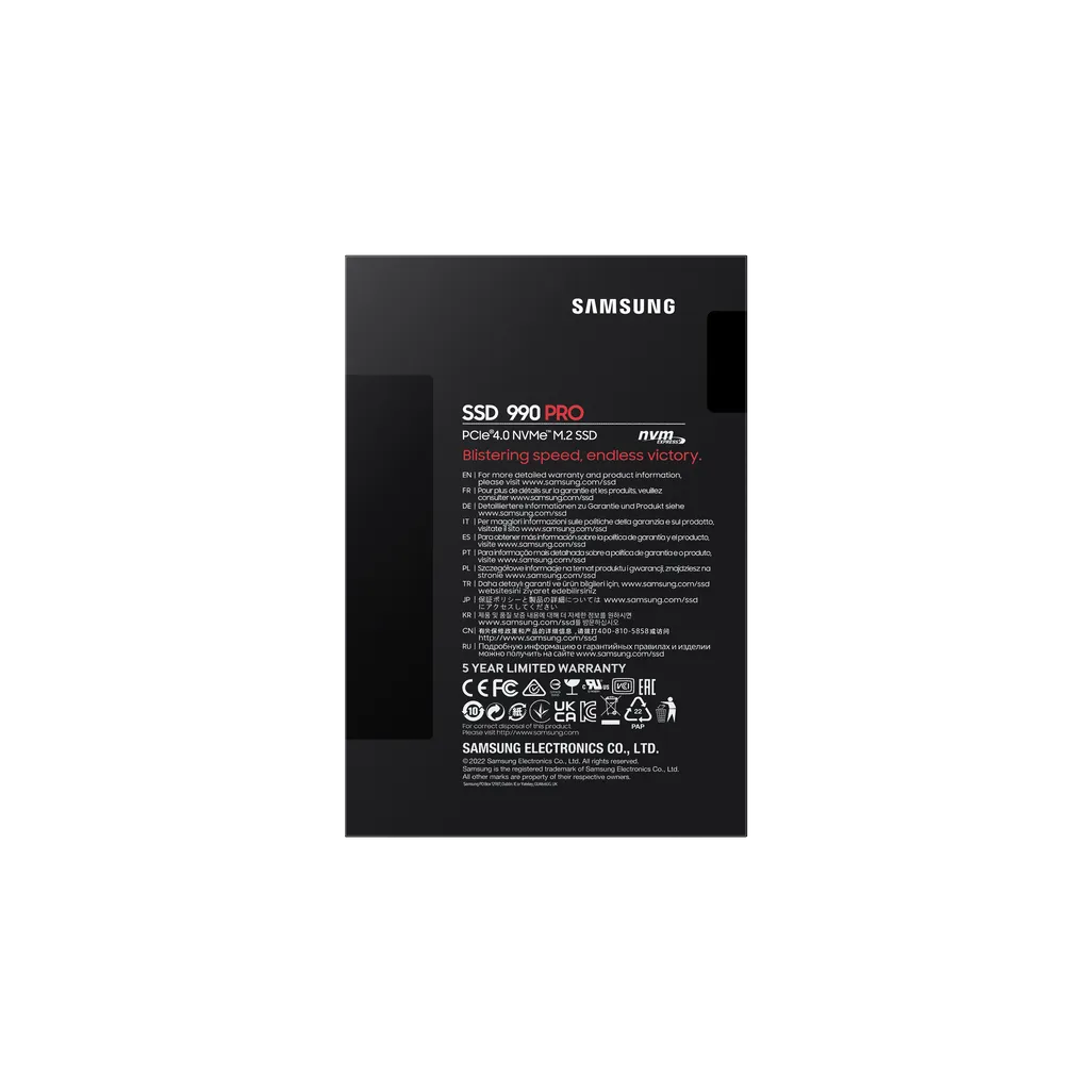 GUNMANSA SAMSUNG MZ-V9P2T0BW 990 PRO 2 TB NVMe SSD - Read Speed up to 7450 MB/s; Write Speed to up 6900 MB/s; Random Read up to 1400000 I