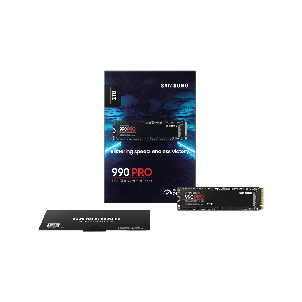 GUNMANSA SAMSUNG MZ-V9P2T0BW 990 PRO 2 TB NVMe SSD - Read Speed up to 7450 MB/s; Write Speed to up 6900 MB/s; Random Read up to 1400000 I