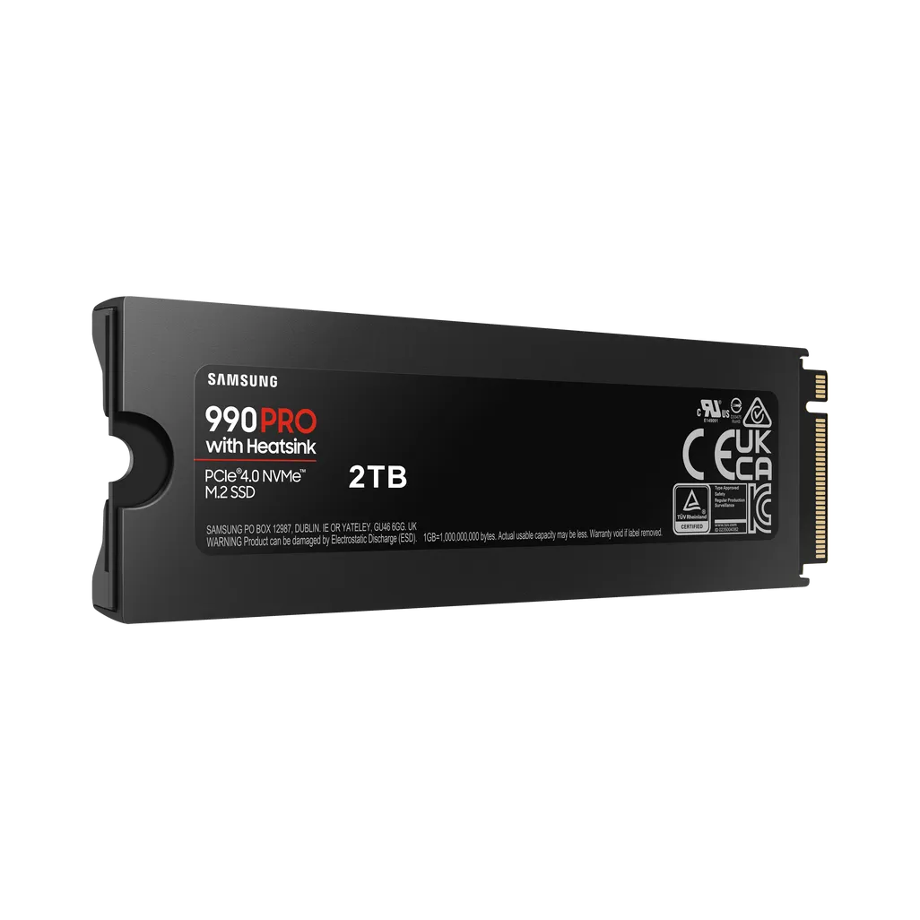 GUNMANSA SAMSUNG MZ-V9P2T0CW 990 PRO 2 TB NVMe SSD W/Heatsink - Read Speed up to 7450 MB/s; Write Speed to up 6900 MB/s; Random Read up t