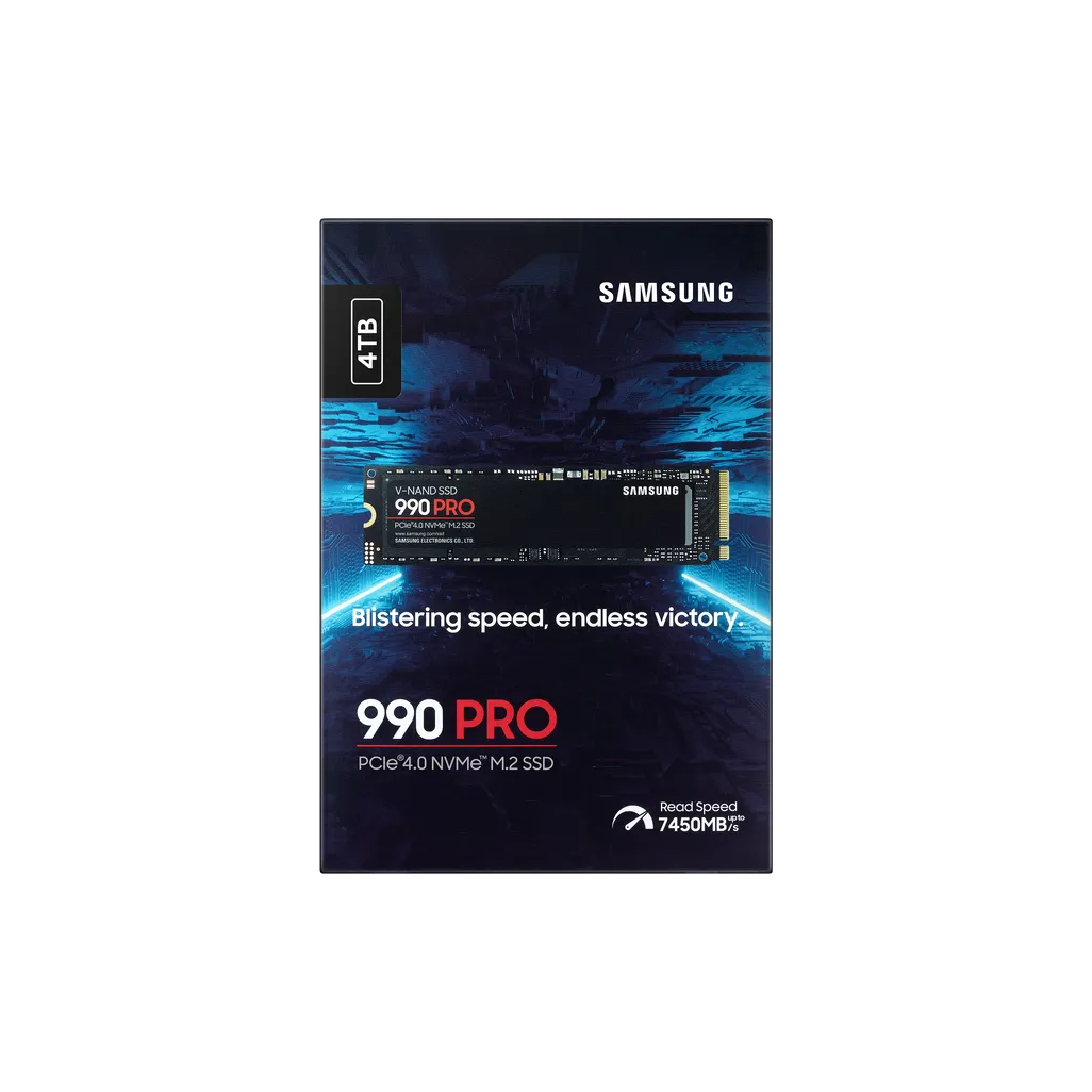 GUNMANSA SAMSUNG MZ-V9P4T0BW 990 PRO 4 TB NVMe SSD - Read Speed up to 7450 MB/s; Write Speed to up 6900 MB/s; Random Read up to 1400000 I