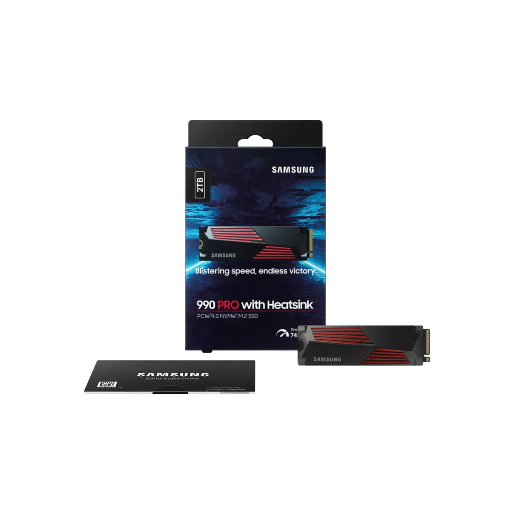 GUNMANSA SAMSUNG MZ-V9P4T0CW 990 PRO 4 TB NVMe SSD W/Heatsink - Read Speed up to 7450 MB/s; Write Speed to up 6900 MB/s; Random Read up t