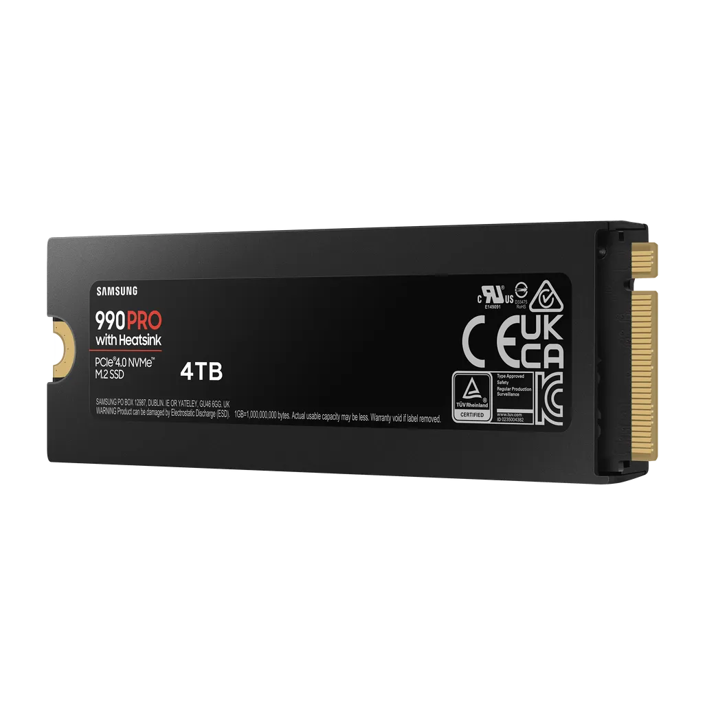 GUNMANSA SAMSUNG MZ-V9P4T0CW 990 PRO 4 TB NVMe SSD W/Heatsink - Read Speed up to 7450 MB/s; Write Speed to up 6900 MB/s; Random Read up t