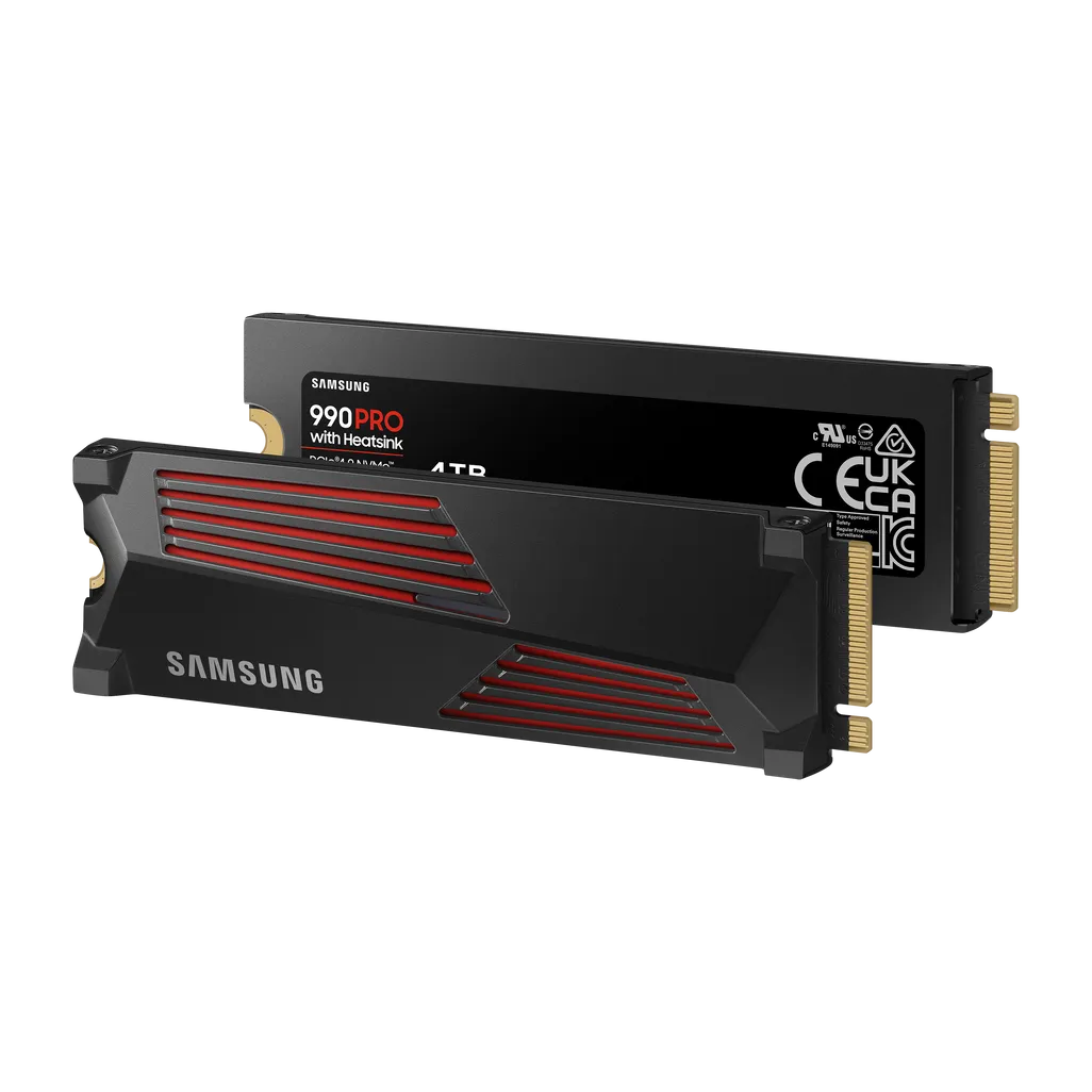 GUNMANSA SAMSUNG MZ-V9P4T0CW 990 PRO 4 TB NVMe SSD W/Heatsink - Read Speed up to 7450 MB/s; Write Speed to up 6900 MB/s; Random Read up t