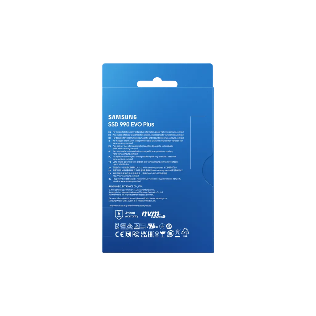 GUNMANSA SAMSUNG MZ-V9S1T0BW 990 EVO Plus 1TB NVMe SSD - Read Speed up to 7150 MB/s; Write Speed to up 6300 MB/s; Random Read up to 850;0