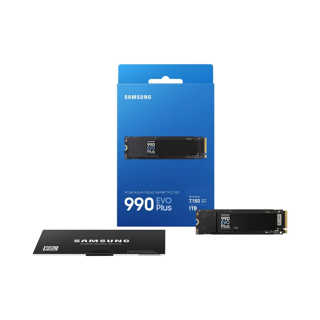 GUNMANSA SAMSUNG MZ-V9S1T0BW 990 EVO Plus 1TB NVMe SSD - Read Speed up to 7150 MB/s; Write Speed to up 6300 MB/s; Random Read up to 850;0