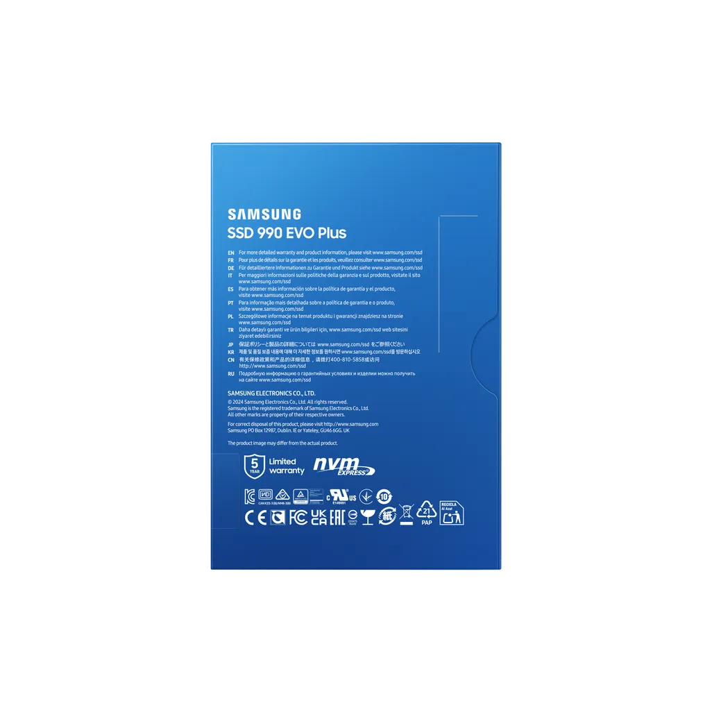 GUNMANSA SAMSUNG MZ-V9S2T0BW 990 EVO Plus 2TB NVMe SSD - Read Speed up to 7250 MB/s; Write Speed to up 6300 MB/s; Random Read up to 1 000