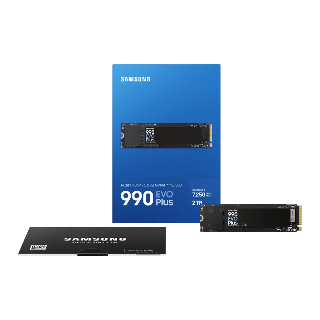 GUNMANSA SAMSUNG MZ-V9S2T0BW 990 EVO Plus 2TB NVMe SSD - Read Speed up to 7250 MB/s; Write Speed to up 6300 MB/s; Random Read up to 1 000