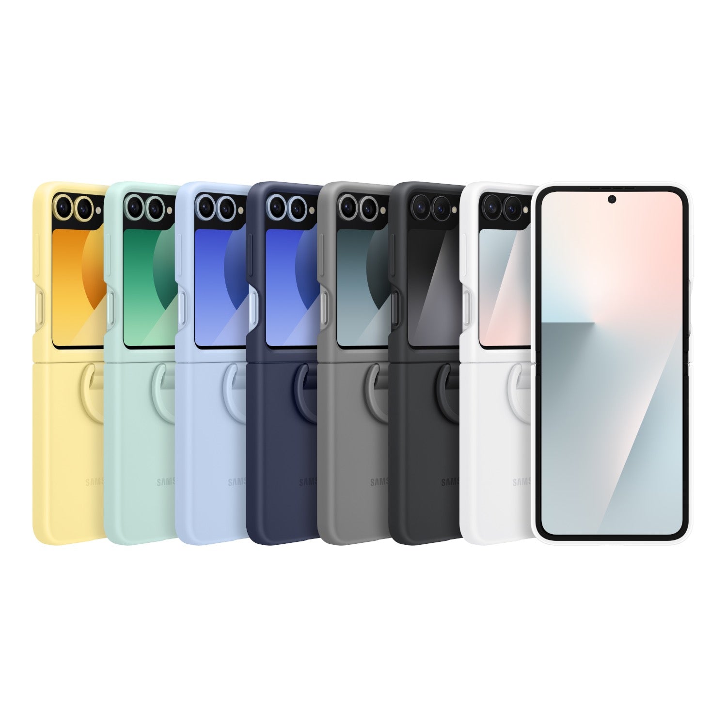 GUNMANSA Samsung Silicone Cover With Ring - Samsung Galaxy Z Flip7 FE / Flip6 - Black