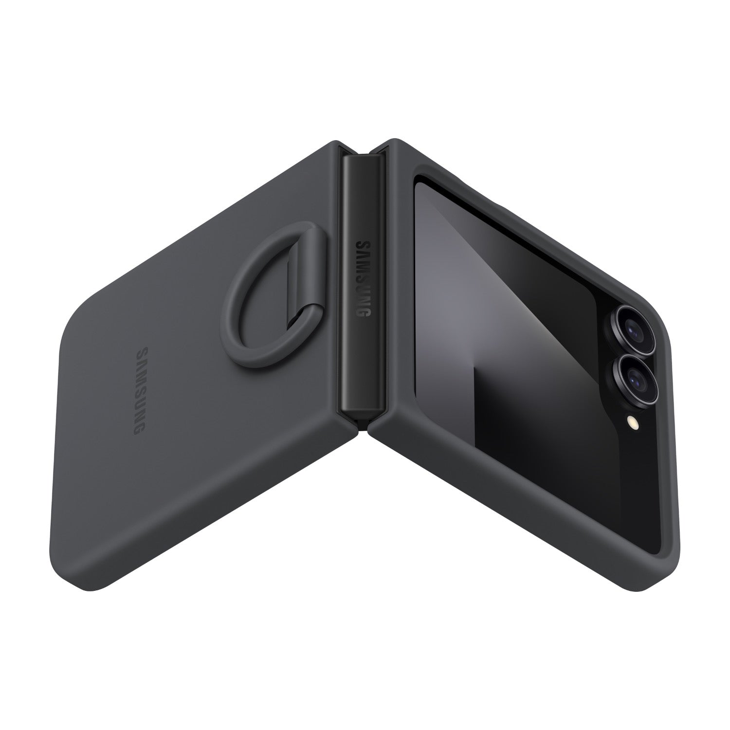 GUNMANSA Samsung Silicone Cover With Ring - Samsung Galaxy Z Flip7 FE / Flip6 - Black