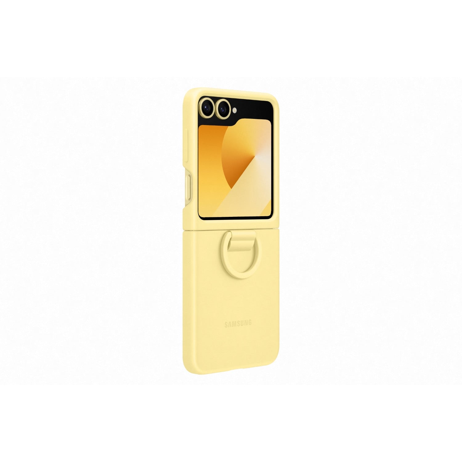 GUNMANSA Samsung Silicone Cover With Ring - Samsung Galaxy Z Flip7 FE/Flip6 - Yellow