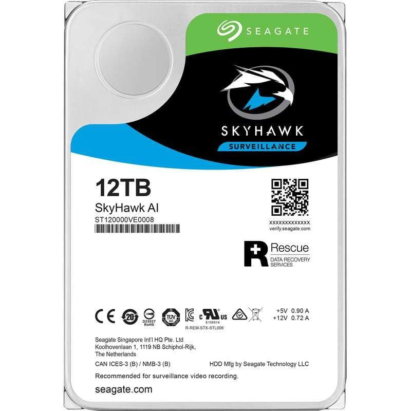 GUNMANSA SEAGATE 12TB HDD Surveillance Storage SkyHawk AI Drive 3.5 Size SATA