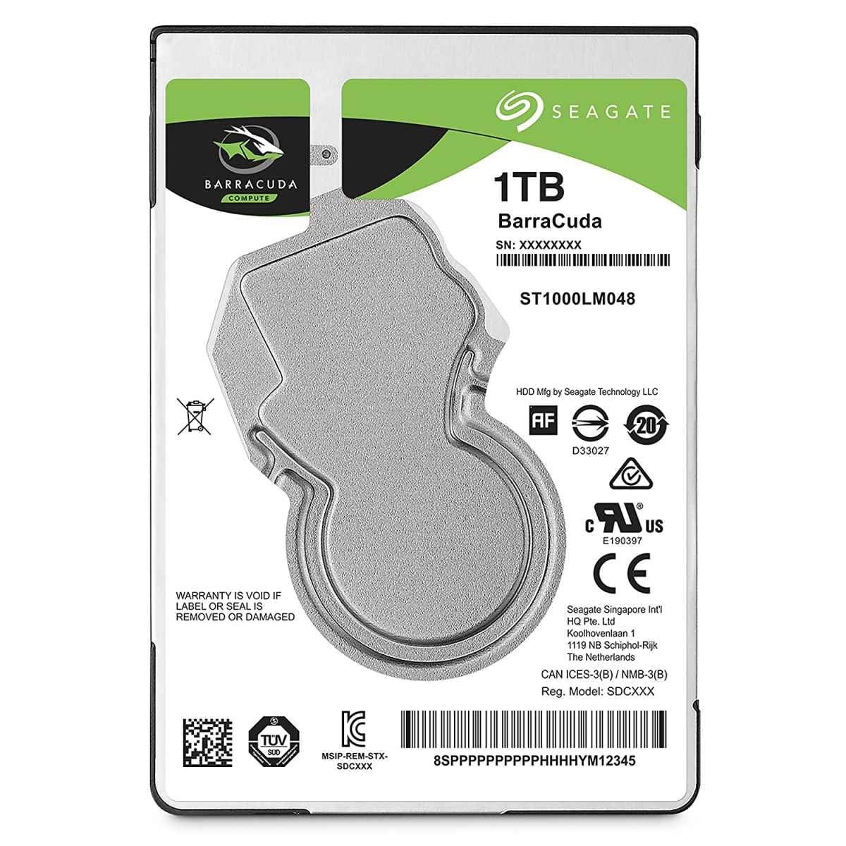 GUNMANSA Seagate Barracuda- 1TB-2.5'' 5400RPM SATA 6GB/s 128MB Cache