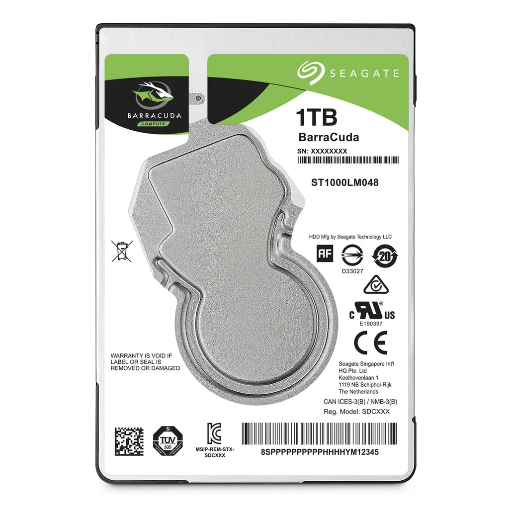 GUNMANSA Seagate Barracuda 2.5", 1 TB, 5400 RPM, 128 MB, 2.5", Serial ATA III