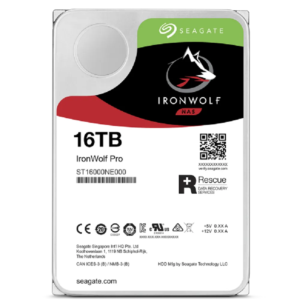 GUNMANSA Seagate Ironwolf Pro ST16000NT001 16TB 3.5'' HDD NAS Drives 7200 RPM; SATA 6GB/s Interface; 256MB Cache;550TB/Year; Unlimited Ba