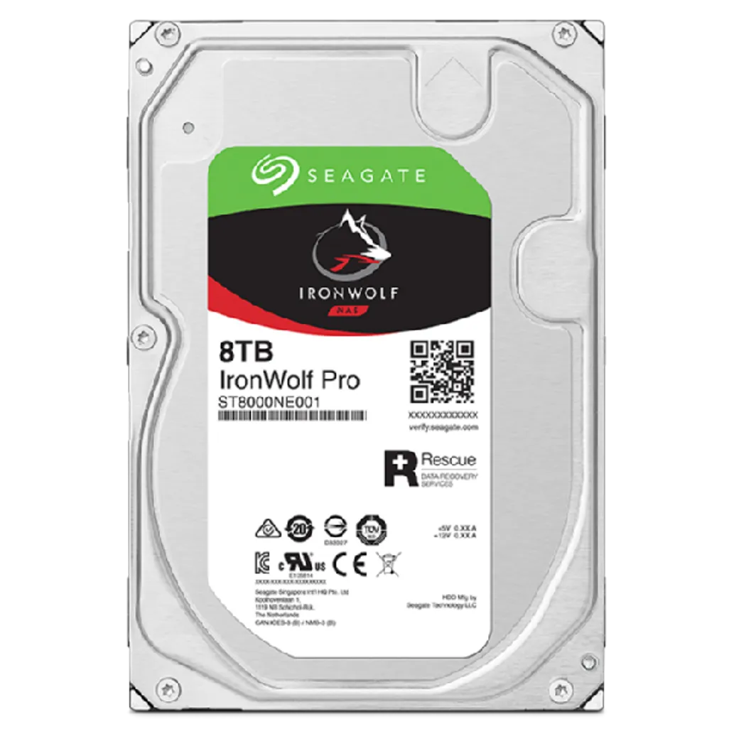 GUNMANSA Seagate Ironwolf Pro ST8000NT001 8TB 3.5'' HDD NAS Drives 7200 RPM; SATA 6GB/s Interface; 256MB Cache;550TB/Year; Unlimited Bays