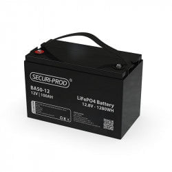 GUNMANSA Securi-Prod Battery 12V 100Ah Lithium LiFePO4 Part No: BA50-12
