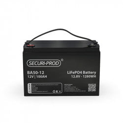 GUNMANSA Securi-Prod Battery 12V 100Ah Lithium LiFePO4 Part No: BA50-12
