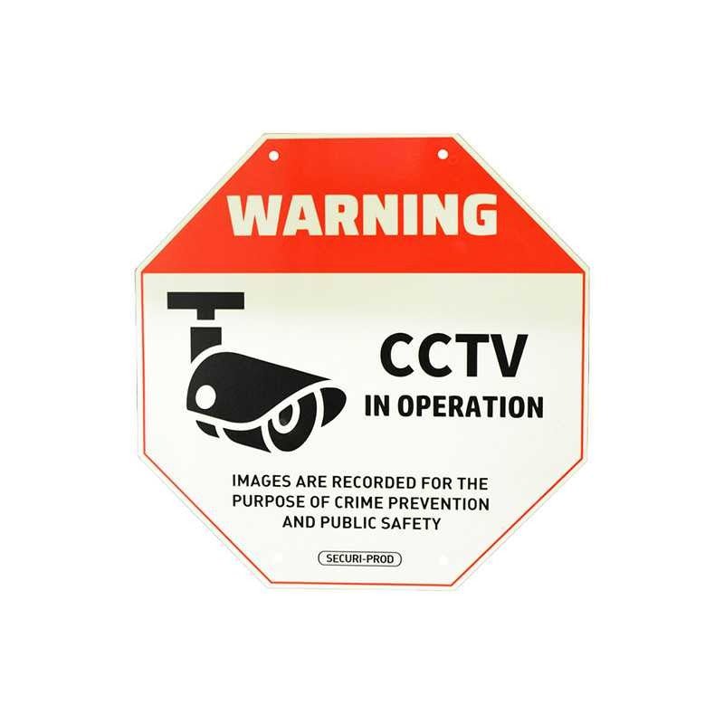 GUNMANSA Securi-Prod CCTV Sign Luminous Small 220 x 220mm