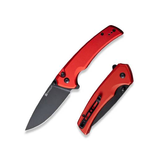 GUNMANSA SENCUT SERENE RED ALUMINIUM HANDLE BLK STONEWASH D2 Knife – S1022B-2