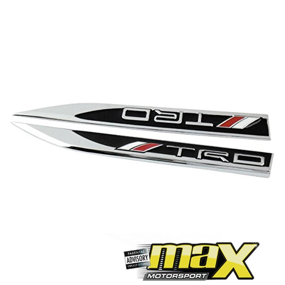 GUNMANSA Side Fender Logo Badges - TRD (Black & Chrome)