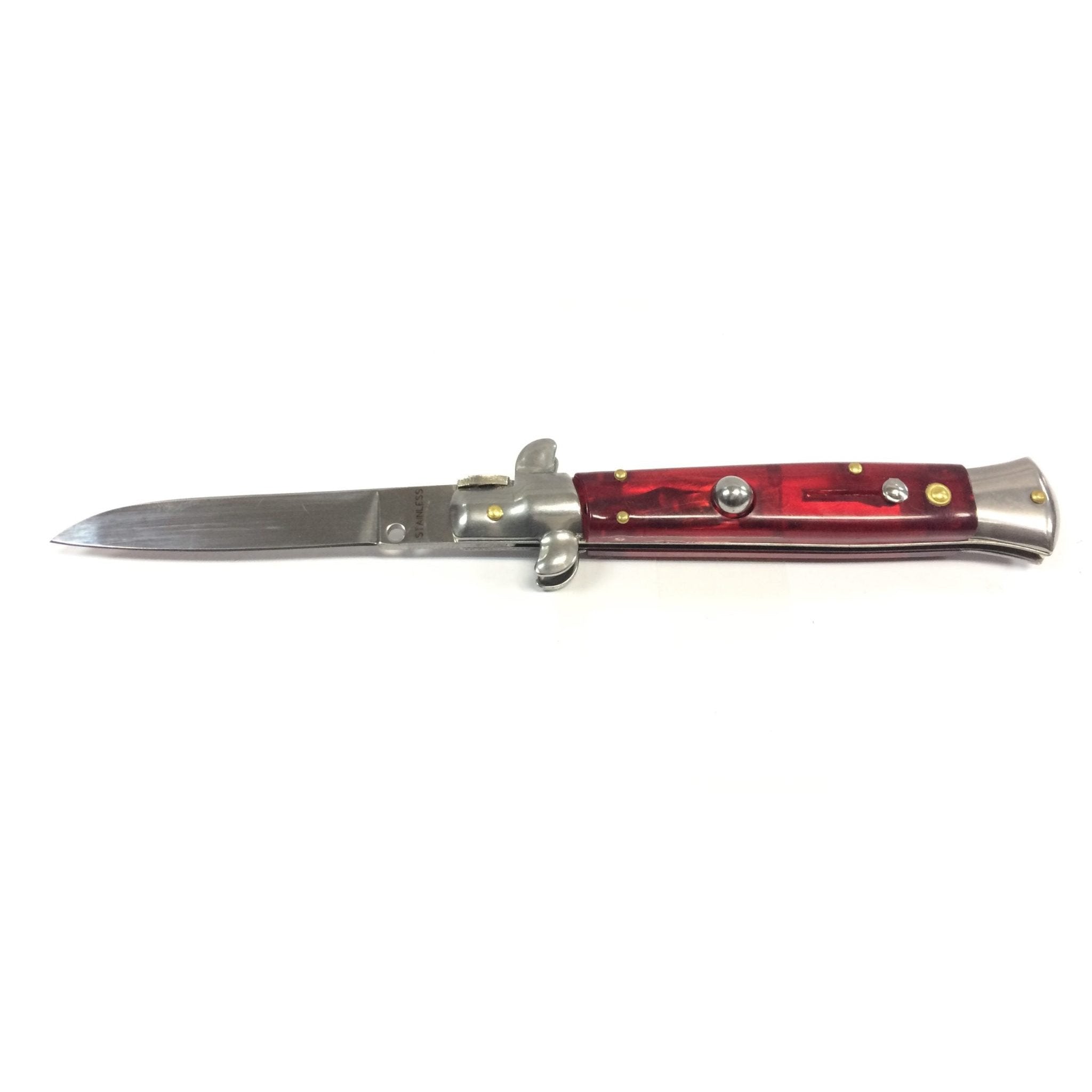 GUNMANSA Side Open Spring Flick Knife 6052 Red