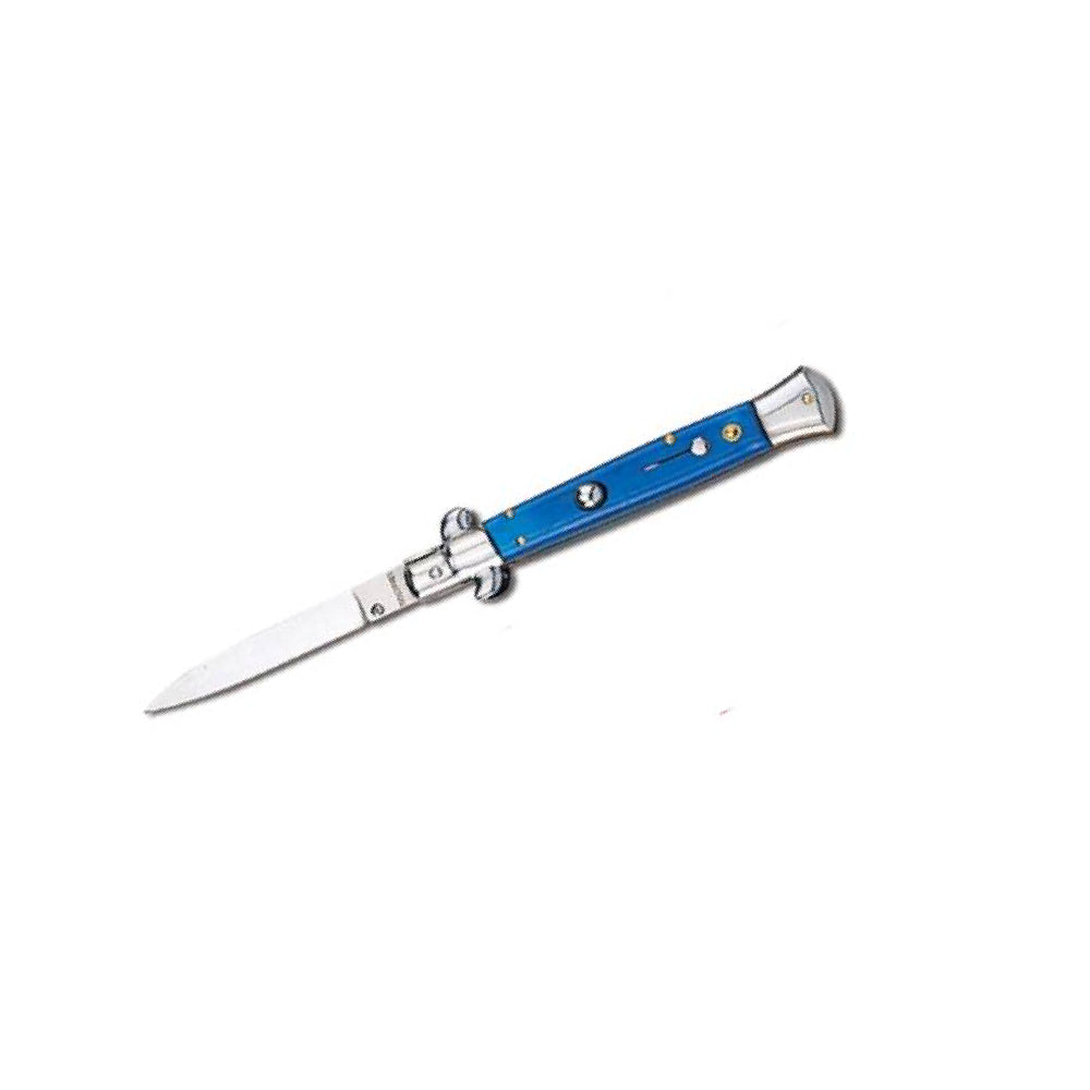 GUNMANSA Side Open Spring Knife Blue Handle - 6054