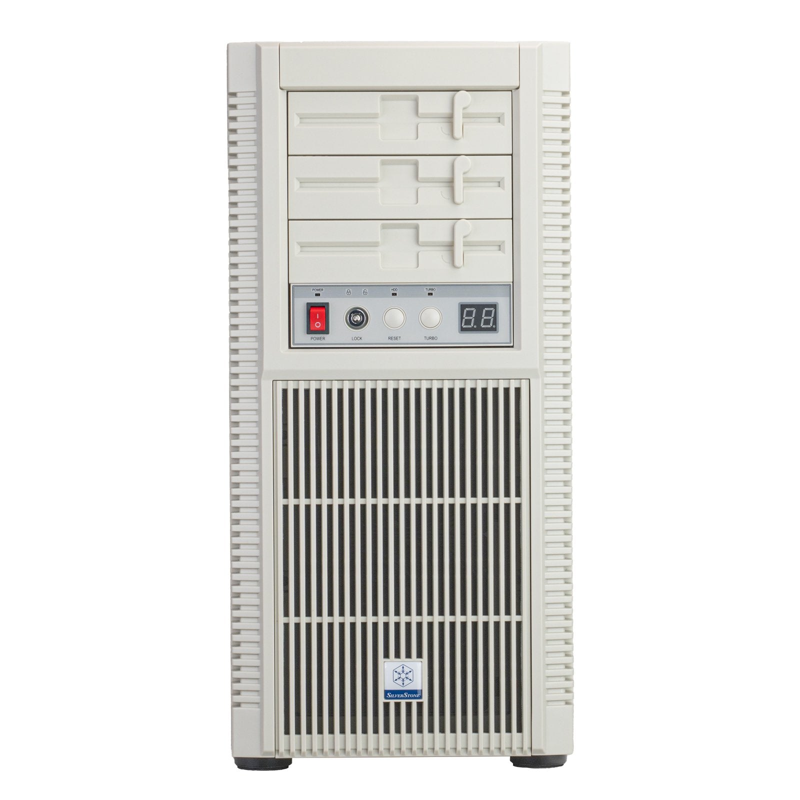 GUNMANSA Silver Stone SST-FLP02W Retro-inspired tower chassis with high-performance cooling and expansion support