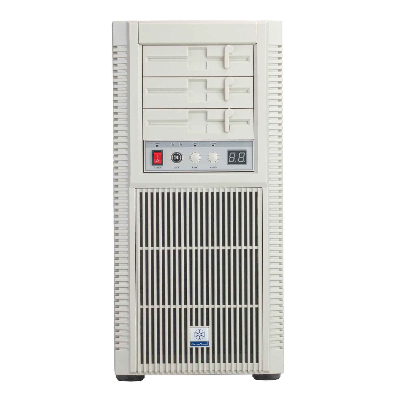 GUNMANSA Silver Stone SST-FLP02W Retro-inspired tower chassis with high-performance cooling and expansion support