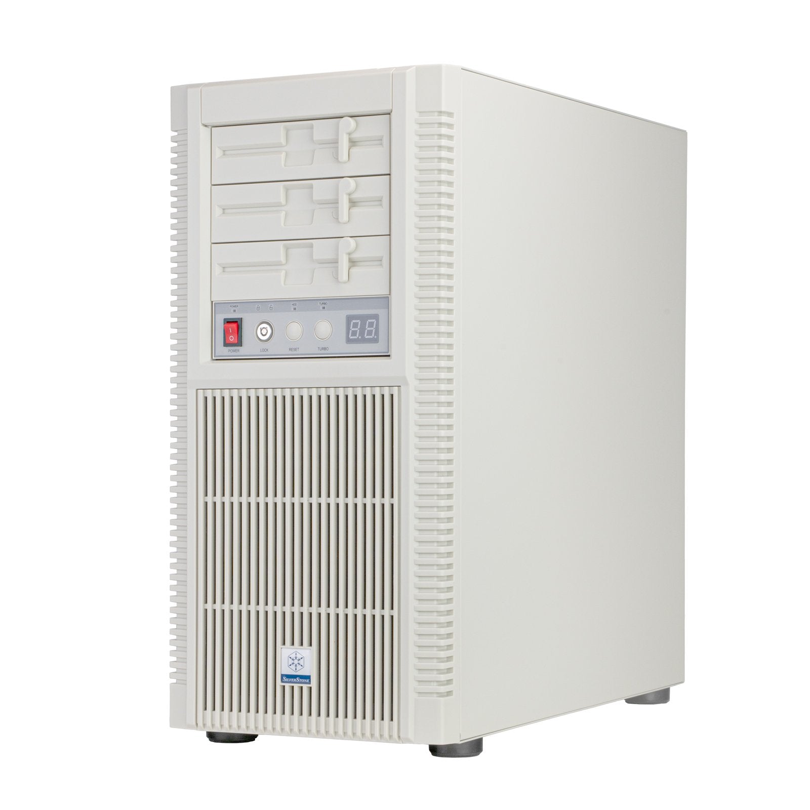 GUNMANSA Silver Stone SST-FLP02W Retro-inspired tower chassis with high-performance cooling and expansion support