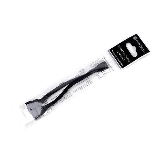 GUNMANSA SilverStone CPF01 All Black Sleeved One-to-two PWM Fan Splitter Cable