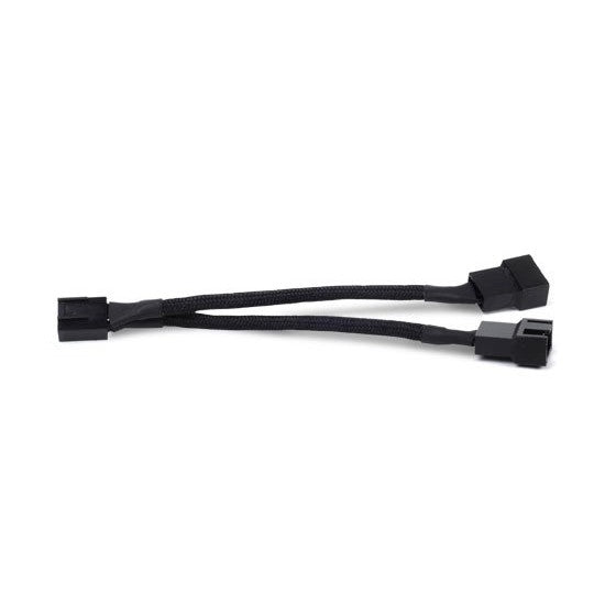 GUNMANSA SilverStone CPF01 All Black Sleeved One-to-two PWM Fan Splitter Cable