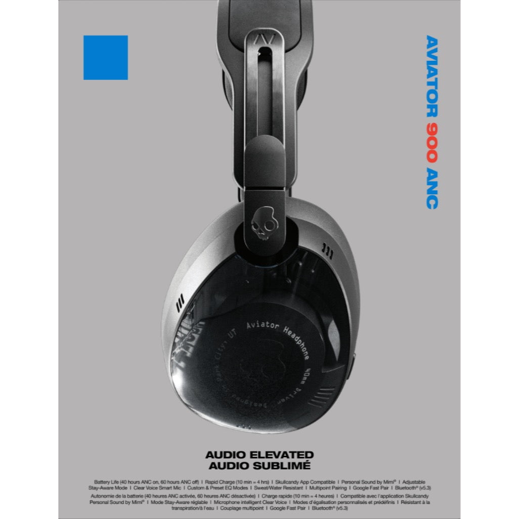 GUNMANSA Skullcandy Aviator® 900 ANC Noise Cancelling Wireless Headphones - Black
