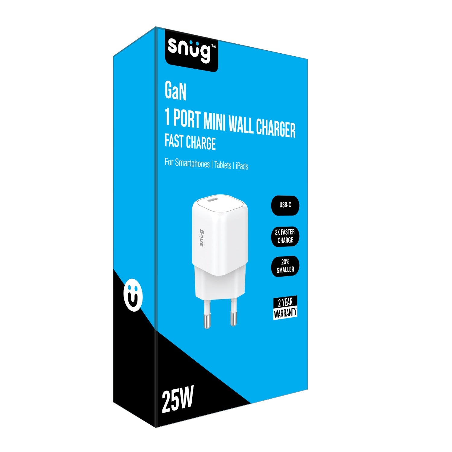 GUNMANSA Snug 1 Port Mini PD Home Charger - 25W - White