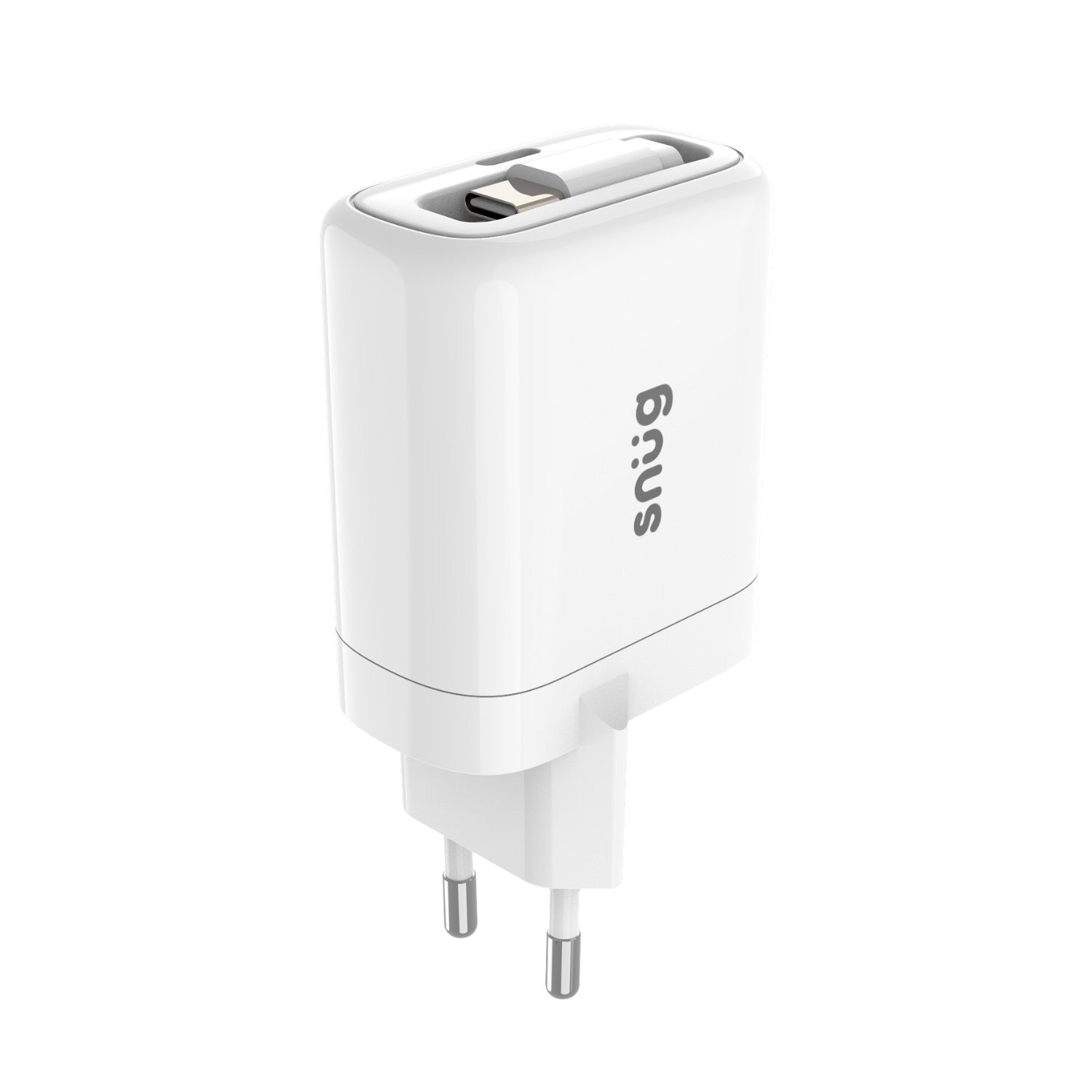 GUNMANSA Snug 1 Port PD Charger With Retractable Cable - 25W - White