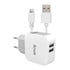 GUNMANSA Snug 2 Port USB Home Charger With Micro USB Cable 3.4AMP