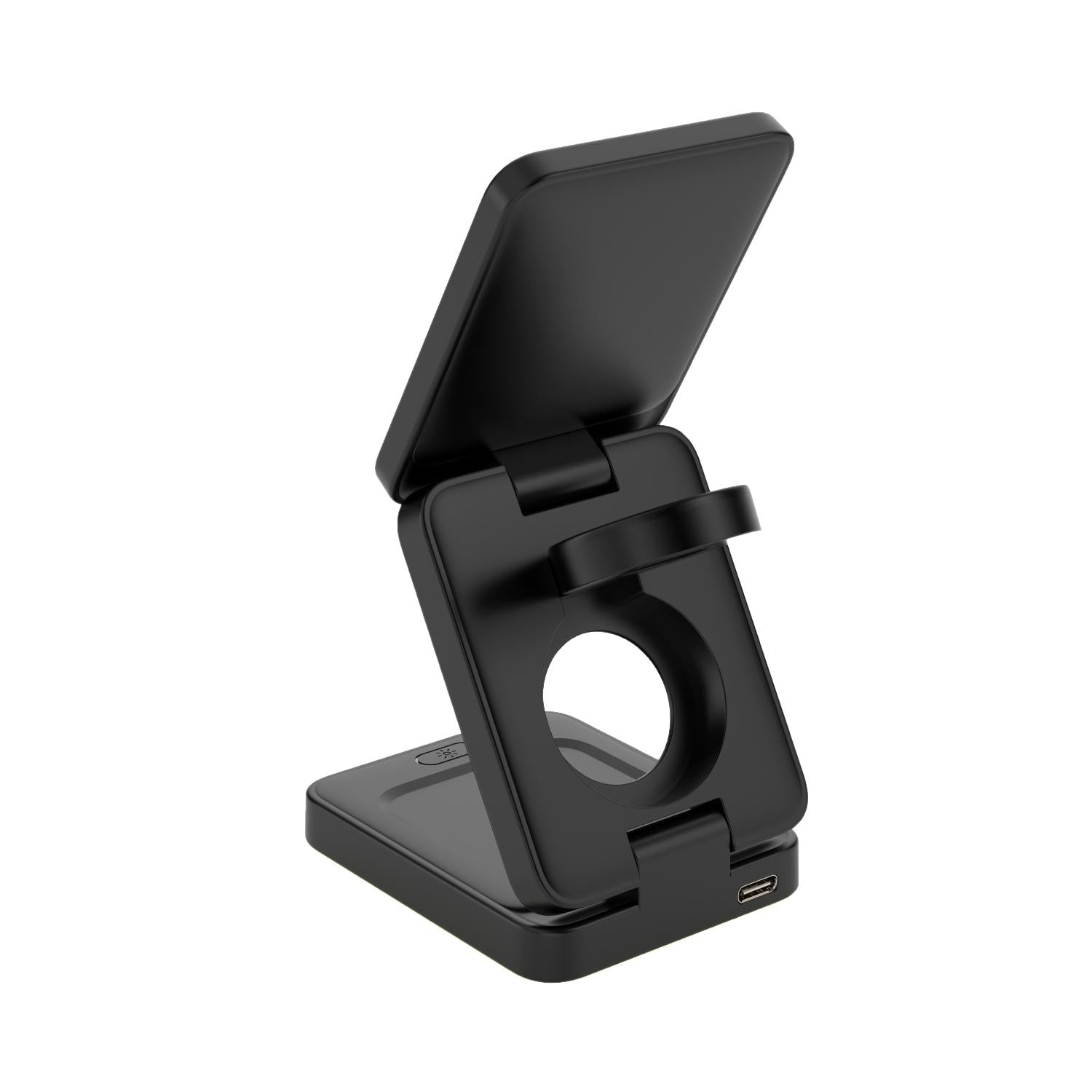 GUNMANSA Snug 3-In-1 Magnetic Wireless Travel Charger 15W - Black