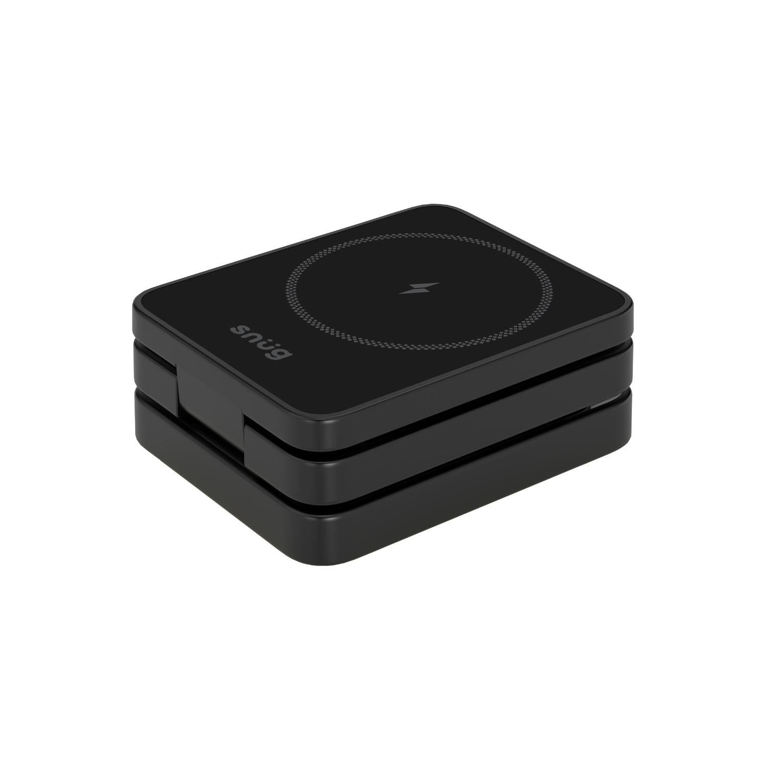 GUNMANSA Snug 3-In-1 Magnetic Wireless Travel Charger 15W - Black