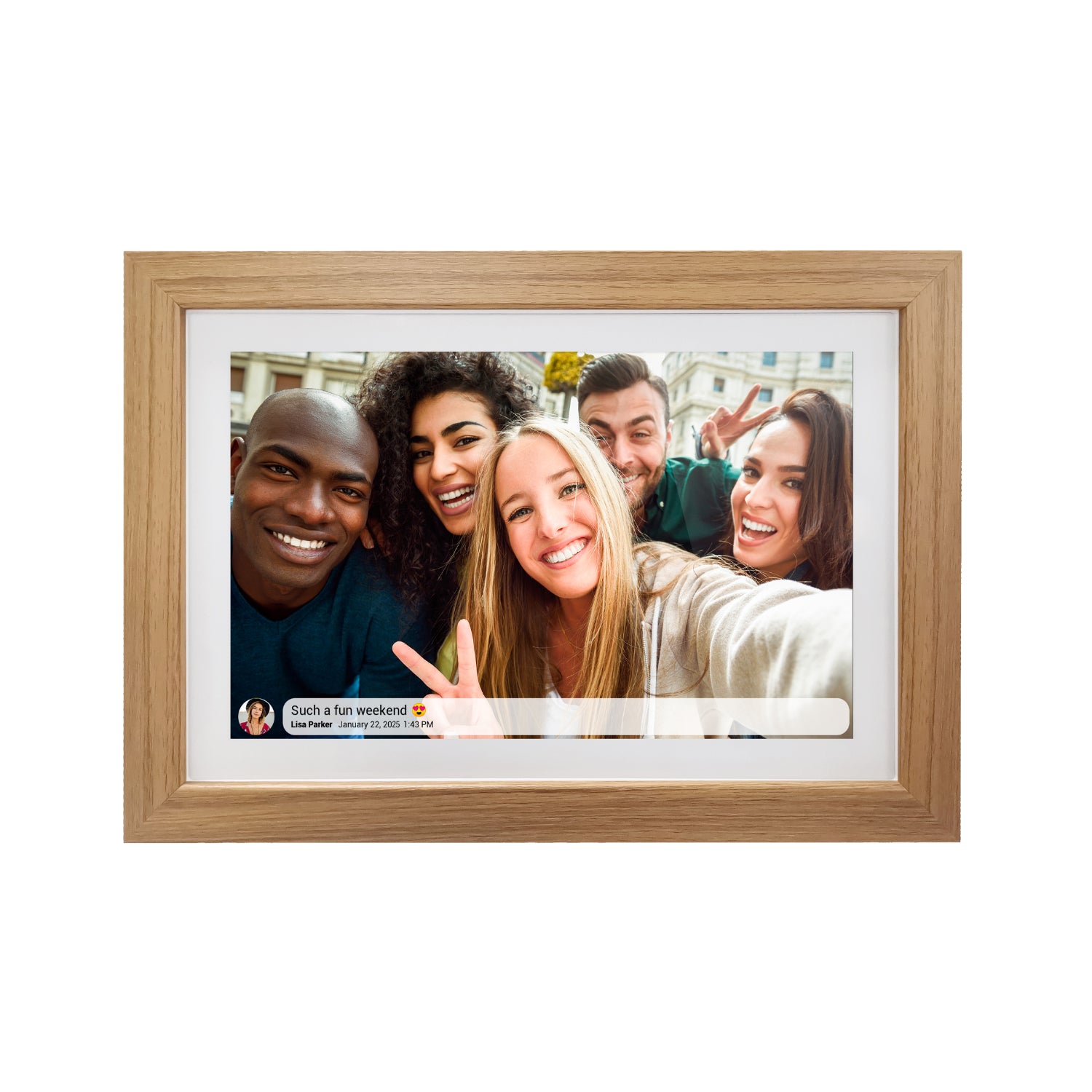 GUNMANSA Snug Digital Photo Frame With Frameo 16GB 10.1Inch - Wood