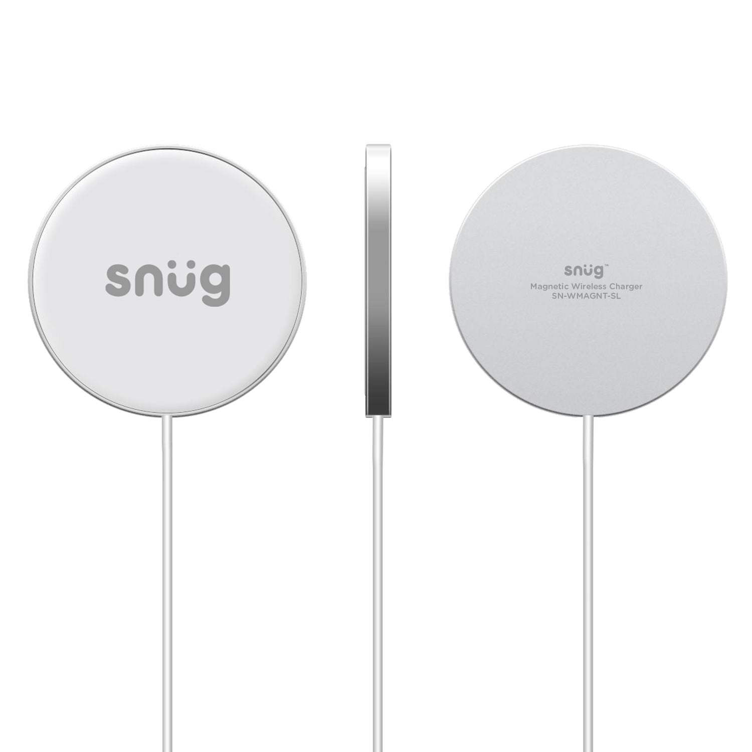 GUNMANSA Snug MagSafe Wireless Charger 15W - Silver/Black