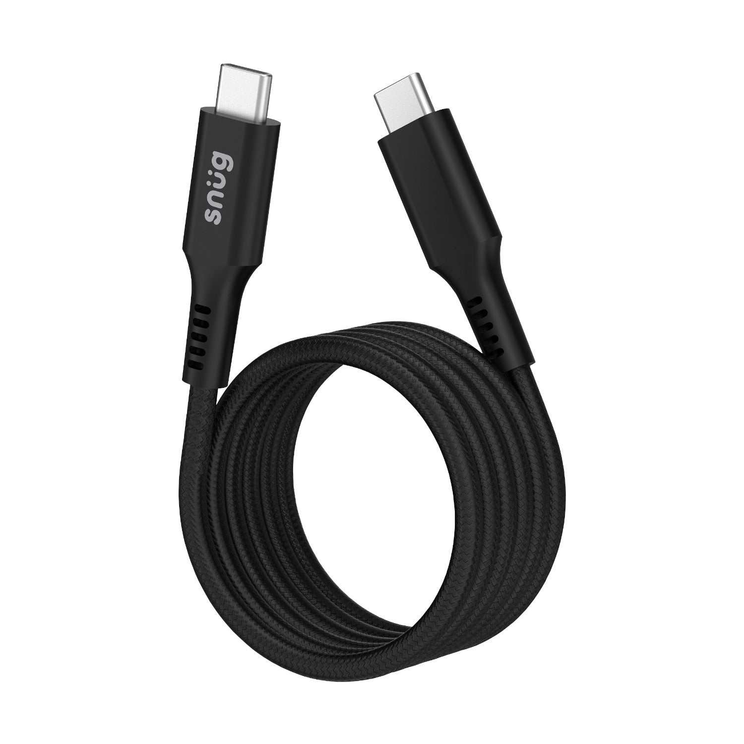 GUNMANSA Snug Type-C To Type-C Magnetic Braided Cable 60W -  1.2 Metre - Black