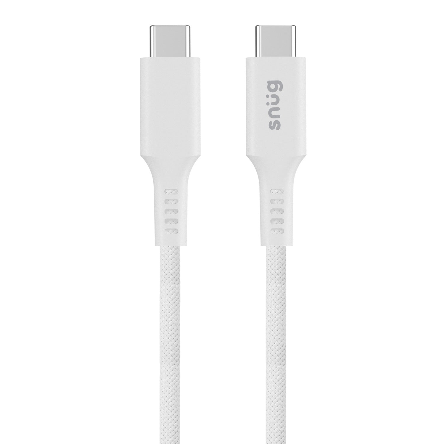 GUNMANSA Snug Type-C To Type-C Magnetic Braided Cable 60W -  1.2 Metre - White