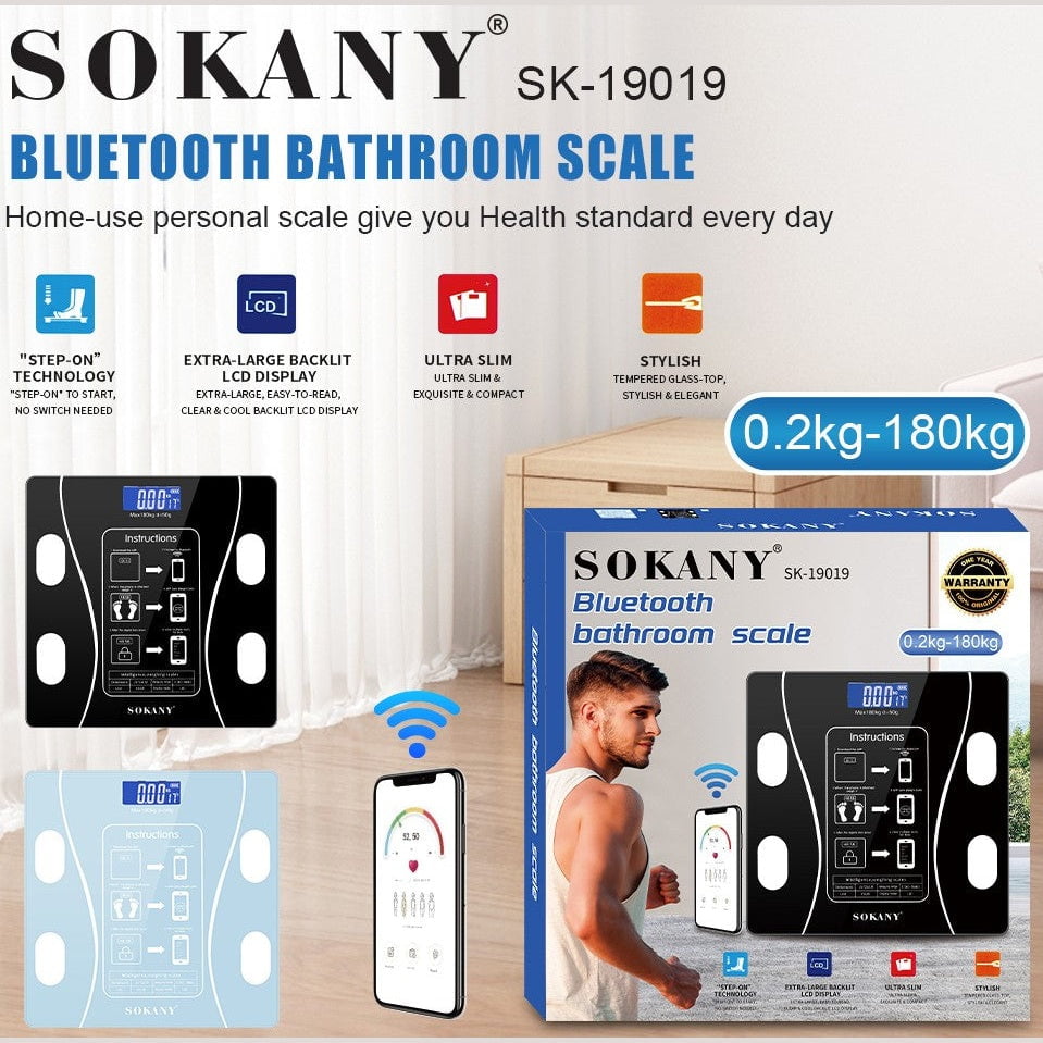 GUNMANSA Sokany 180KG Bluetooth Bathroom Scale Blue