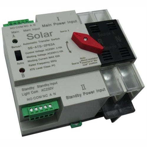 GUNMANSA Solarix Dual Power ATS 63A 2 Pole Automatic Change Over Switch Kit