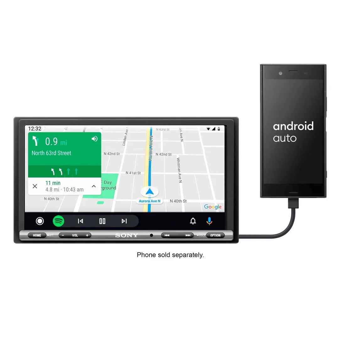 GUNMANSA Sony XAV-AX3250 6.95″ Digital Media Receiver With Android Auto & Apple Carplay