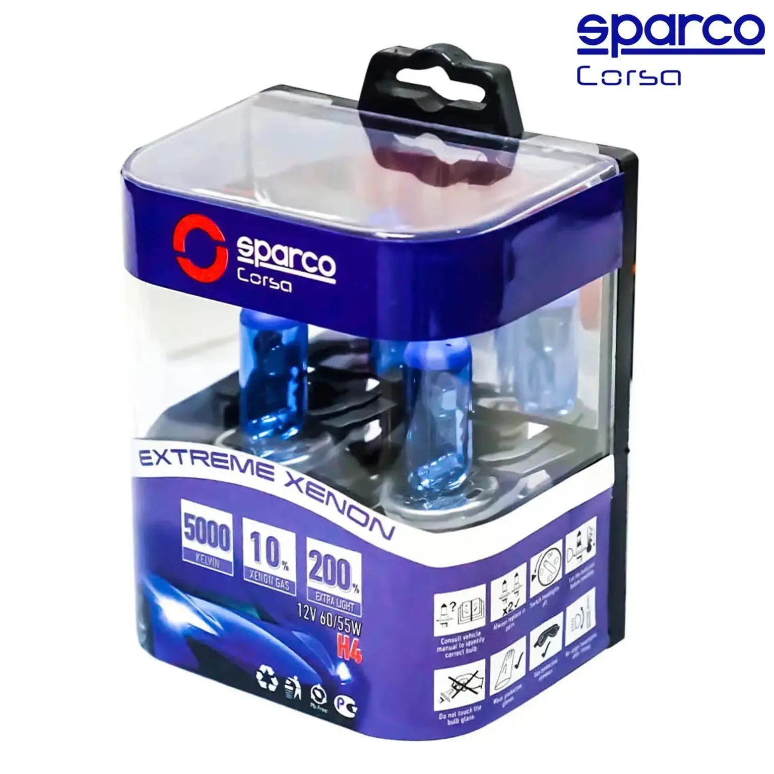 GUNMANSA Sparco Extreme Xenon Super White Halogen Bulbs - H4