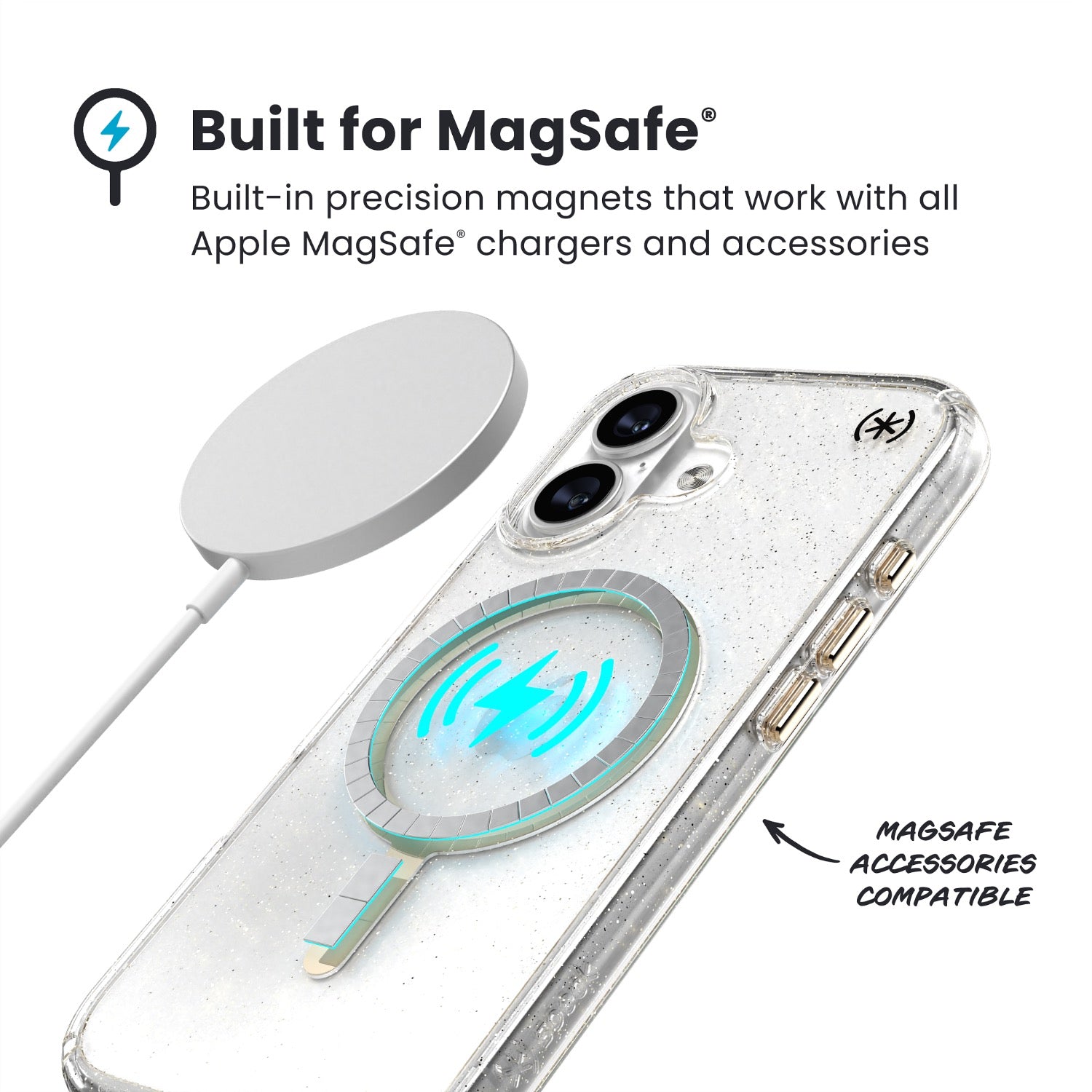 GUNMANSA Speck Presidio Lux MagSafe Case - Apple iPhone 17 - Gold Glitter