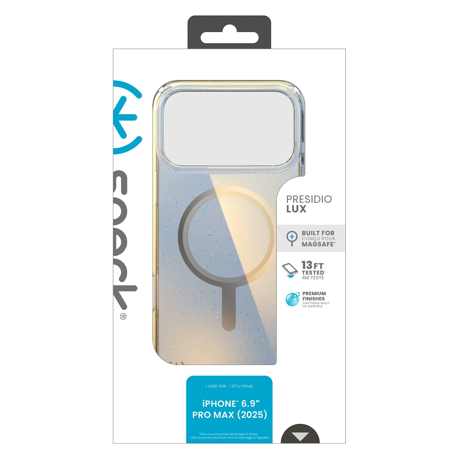 GUNMANSA Speck Presidio Lux MagSafe Case - Apple iPhone 17 Pro Max - Silver Glitter