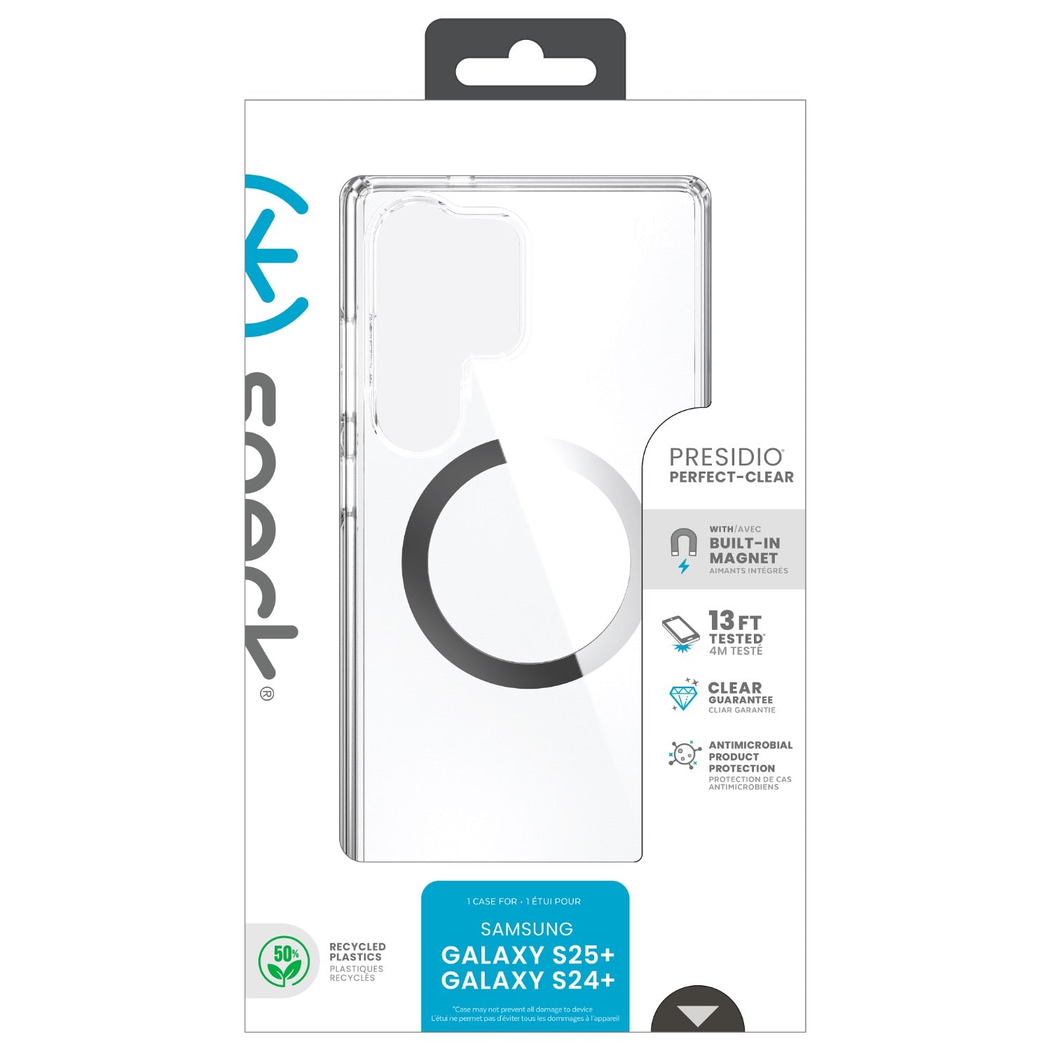 GUNMANSA Speck Presidio Perfect Clear Magnet Case - Samsung Galaxy S25 Ultra - Clear & Chrome